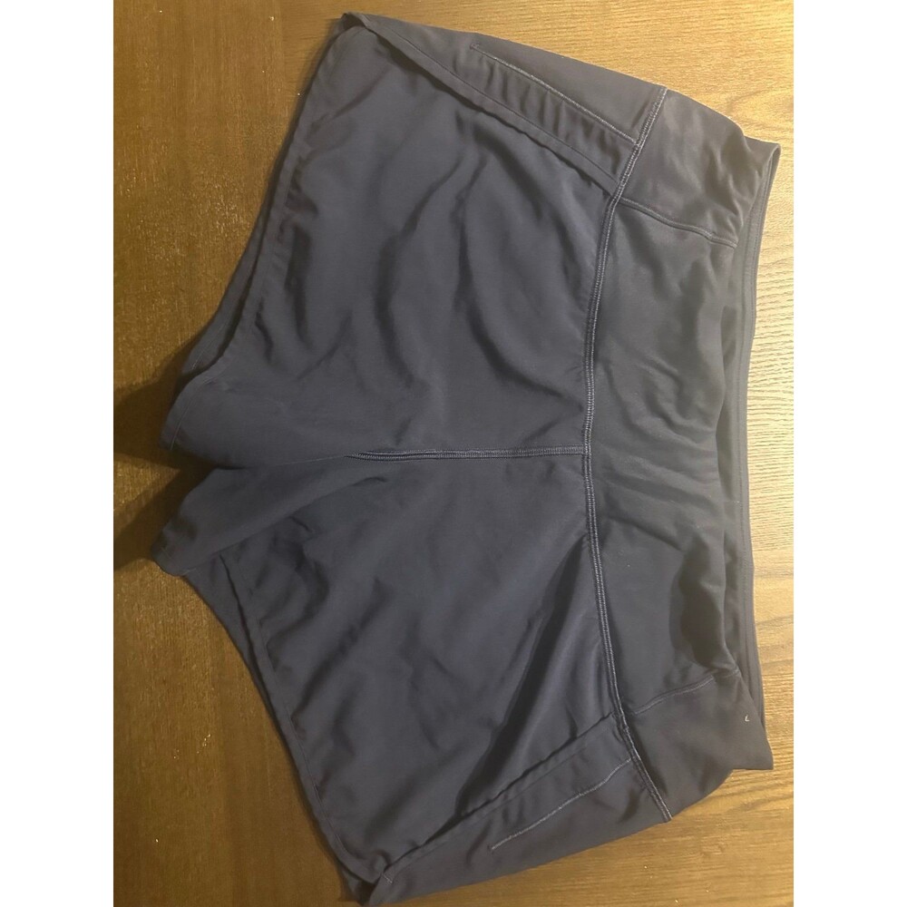 CRZ YOGA Women’s Navy Athletic Shorts with Zip Pocket Medium 10